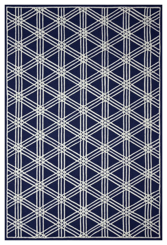 Capri Hex Indoor/Outdoor Rug Navy 3'6"x5'6"