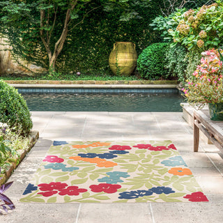 Ostro Modern Floral Area Rug, Multi-Color, 5'3" X 7'3"