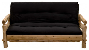 HomeRoots Authentic Log Cabin Natural Cedar Futon