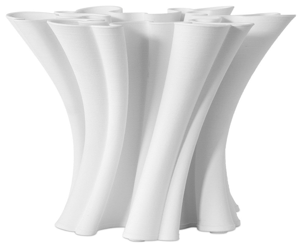 Godet Twist White Vase