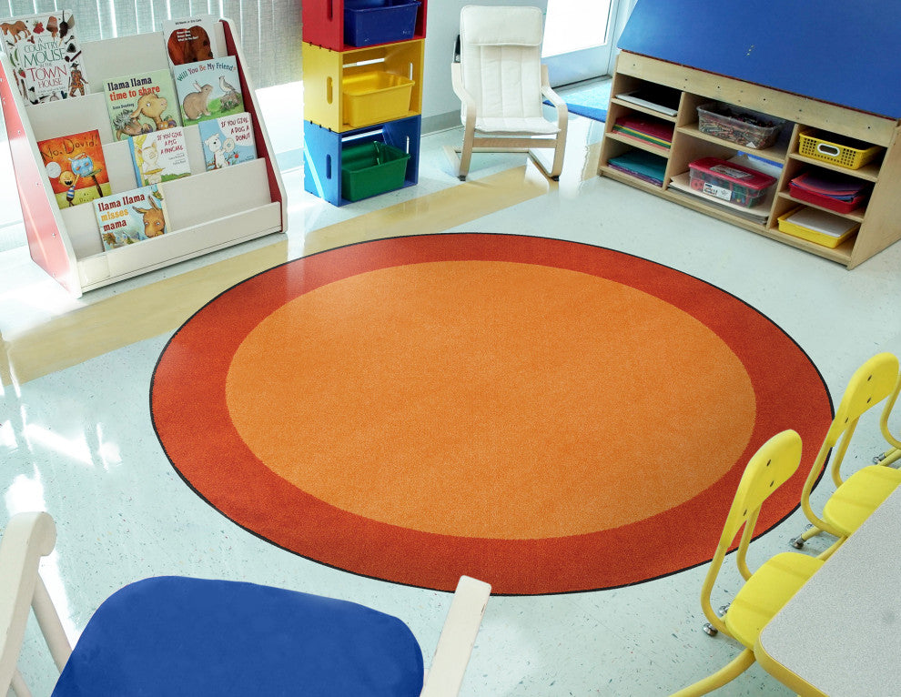 All Around Rug, Orange, Round-91"x91"