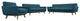 Engage Sofa Loveseat and Armchair Set of 3 - Azure