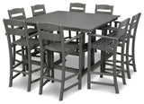 Ivy Terrace Classics 9-Piece Bar Set, Slate Gray