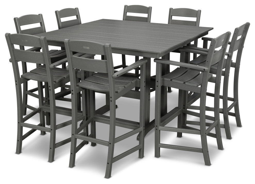 Ivy Terrace Classics 9-Piece Bar Set, Slate Gray