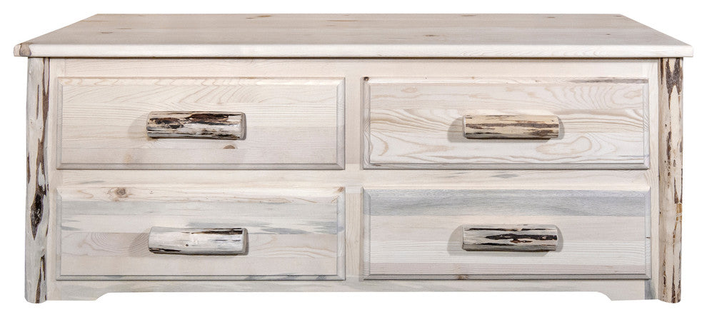 Montana Collection 4-Drawer Sitting Chest, Clear Lacquer Finish