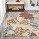 Dizi Modern Botanical Wildflower Area Rug, Yellow/Ivory/Red, 4x6