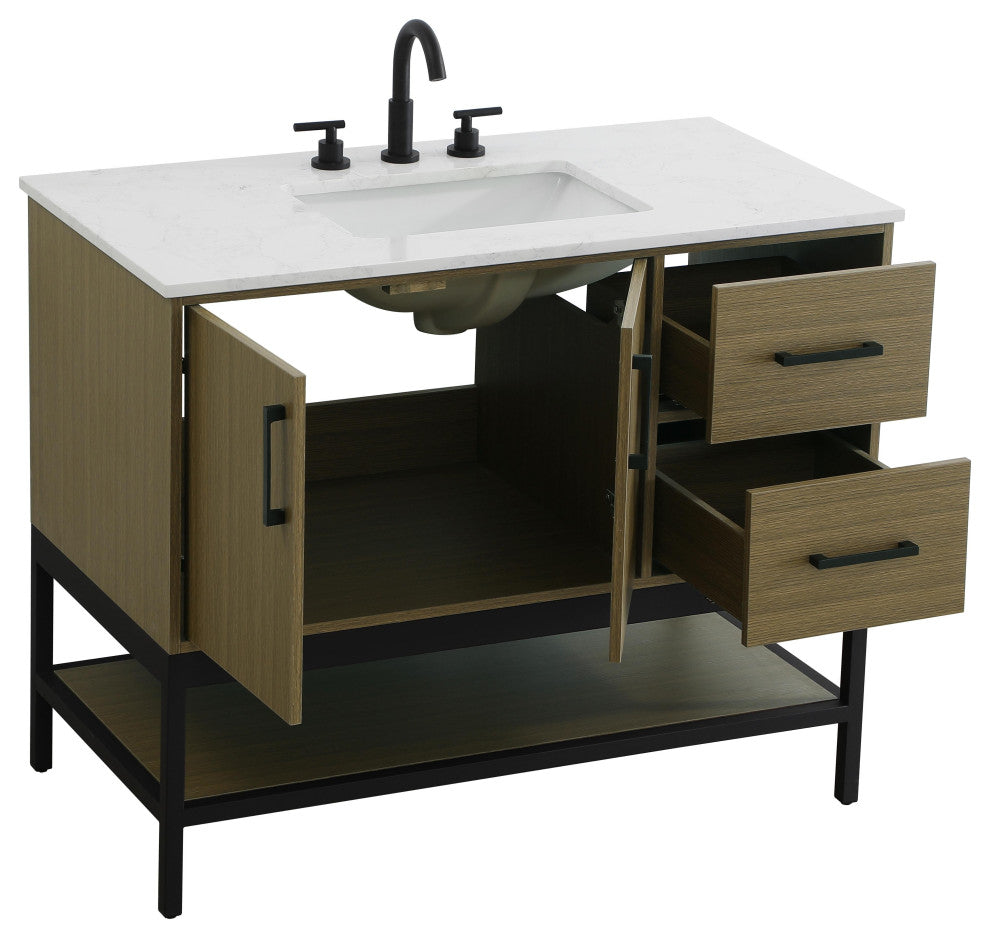 Home Living 42" Single Bathroom Vanity, Chestnut Brown