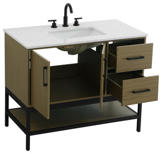 Home Living 42" Single Bathroom Vanity, Chestnut Brown