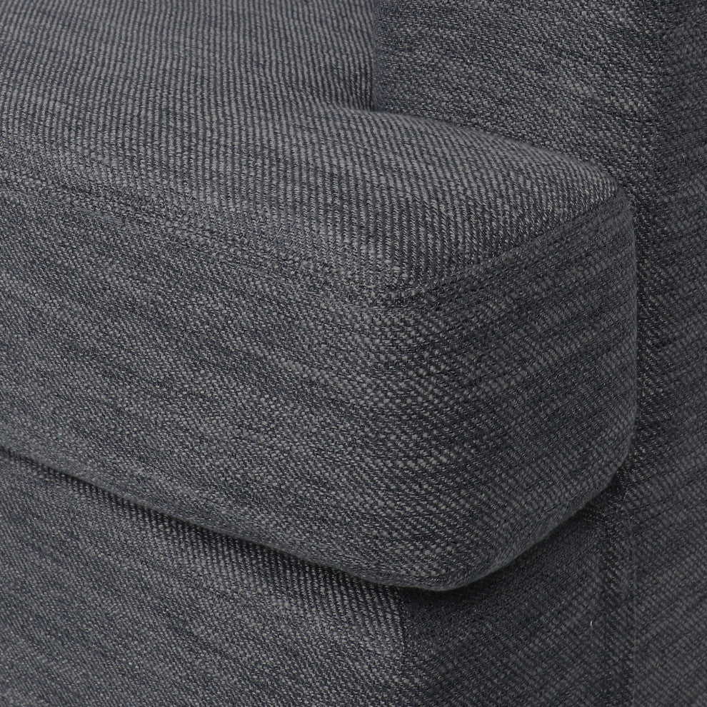 Vue Modern Fabric Upholstered Club Chair, Charcoal/Silver