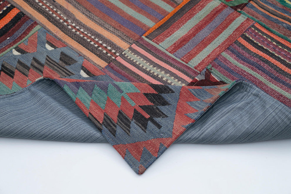 Rug N Carpet - Handmade Oriental 6' 8'' x 9' 10'' Rustic Patchwork Kilim Rug
