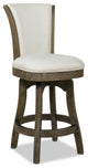 Henry 26" Armless Swivel Counter Height Bar Stool, Natural White Linen