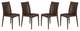 Leisuremod Weave Mace Indoor Outdoor Patio Chair, Set of 4, Brown