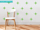 Retro Stars Fabric Wall Decal, Green