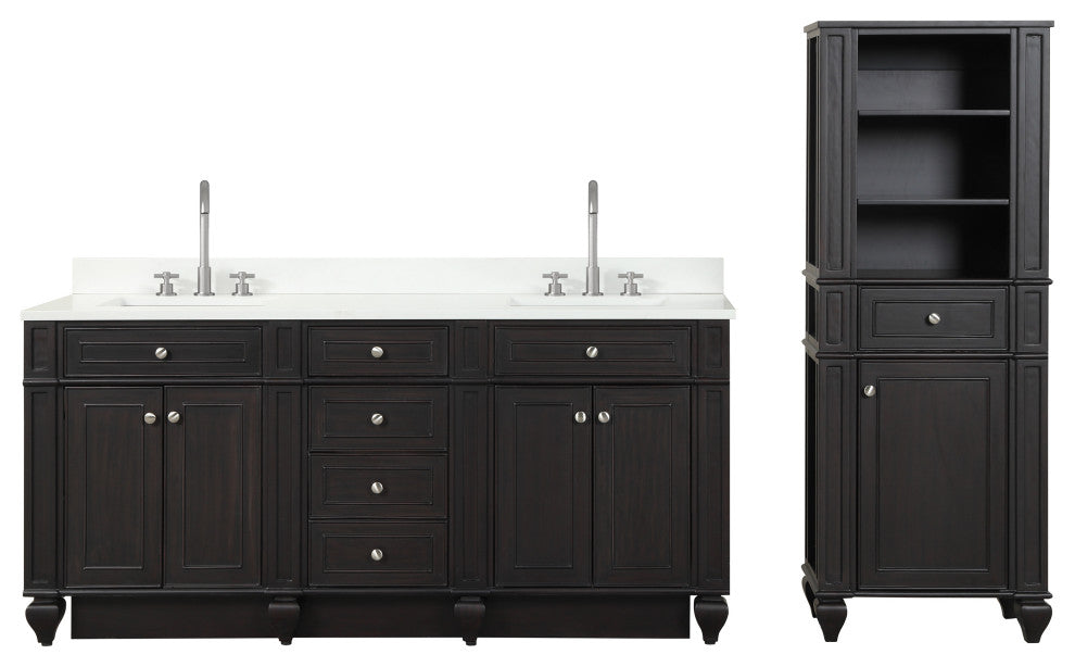 Winston 72" Double Vanity, Espresso
