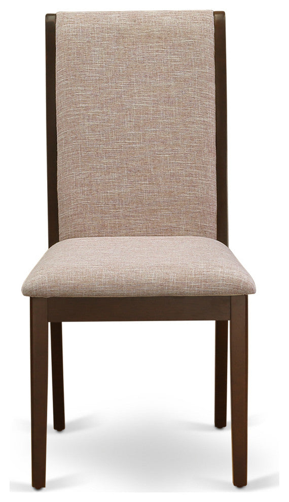 5Pc Kitchen Set 4 Upholstered Dining Chairs, Wood Table, Mahogany Finish