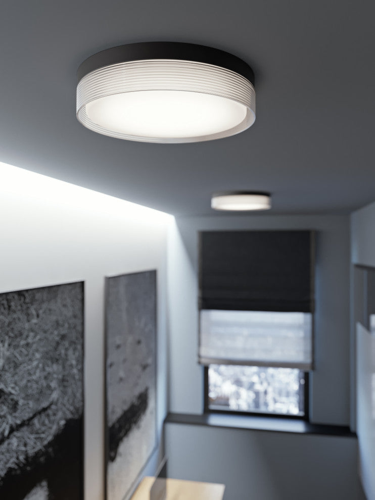 Tribeca 12" LED Flushmount, 20W 120V, Black