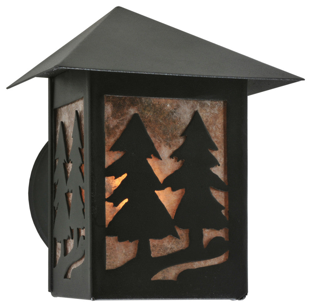 7 Wide Twin Spruce Trees Wall Sconce
