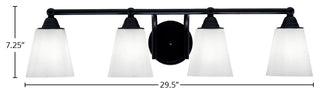 Paramount 4-Light Bath Bar, Matte Black, 4.5" White Muslin Glass