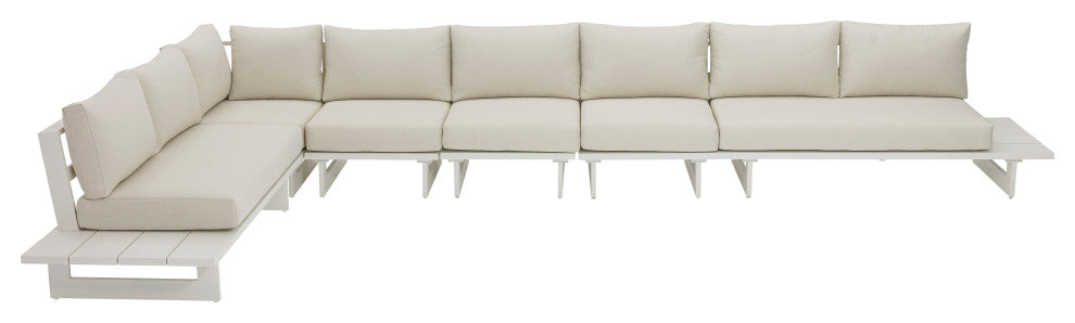 Maldives Cream Water Resistant Fabric Outdoor Patio Modular Sectional