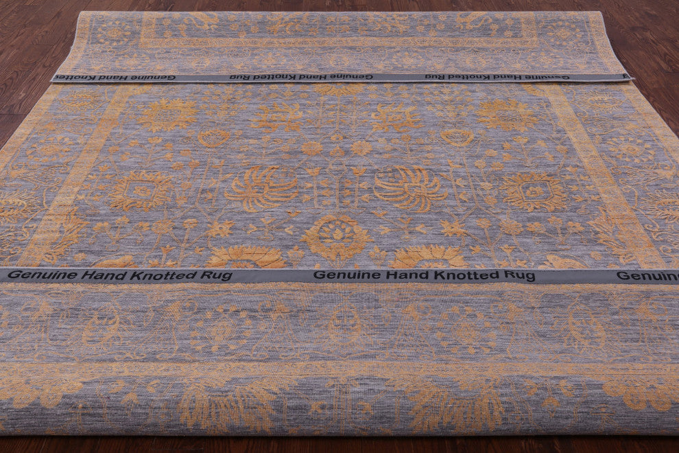 Persian Hand Knotted Wool & Silk Rug 9' 0" X 12' 3" - Q15755