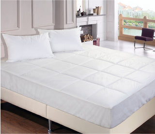 Permafresh Antibacterial Polypropylene Water Resistant Mattress Pad, White, Full