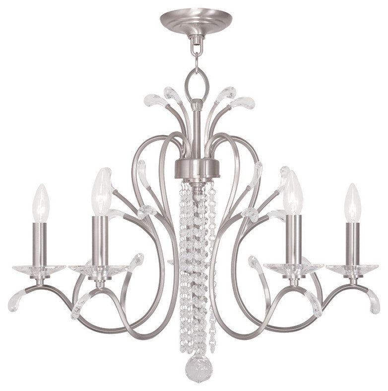 Serafina Chandelier, Brushed Nickel