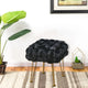 Crushed Velvet Pouf Stool, Jet Black, 16''x16''x16''