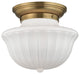 Dutchess 1-Light, Flush Mount, Aged Brass, 12"