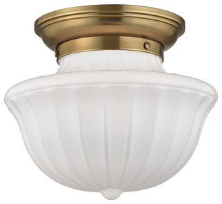 Dutchess 1-Light, Flush Mount, Aged Brass, 12"