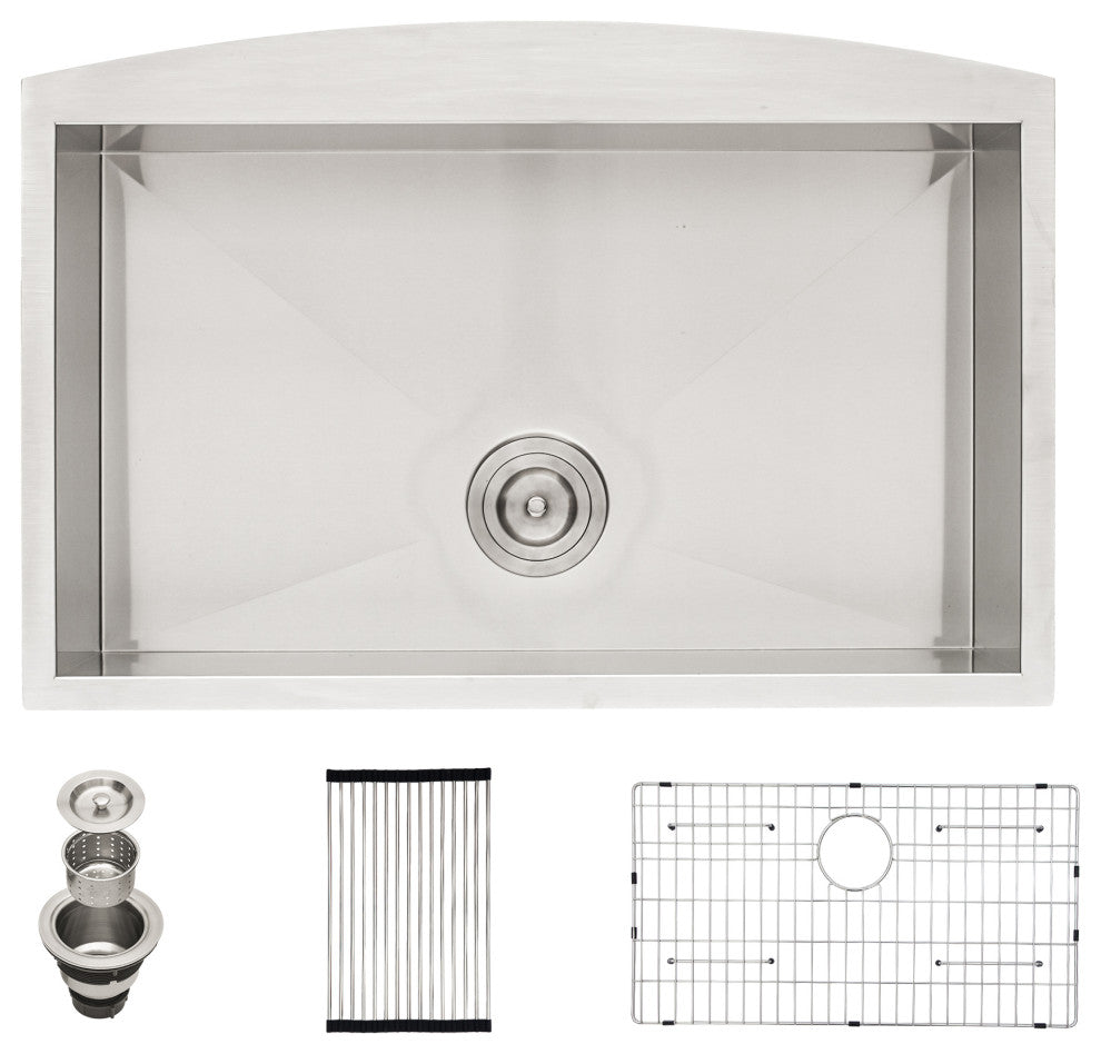 33" Farmhouse Kitchen Sink 18 Gauge Stainless Steel Single-Bowl Kitchen Sink