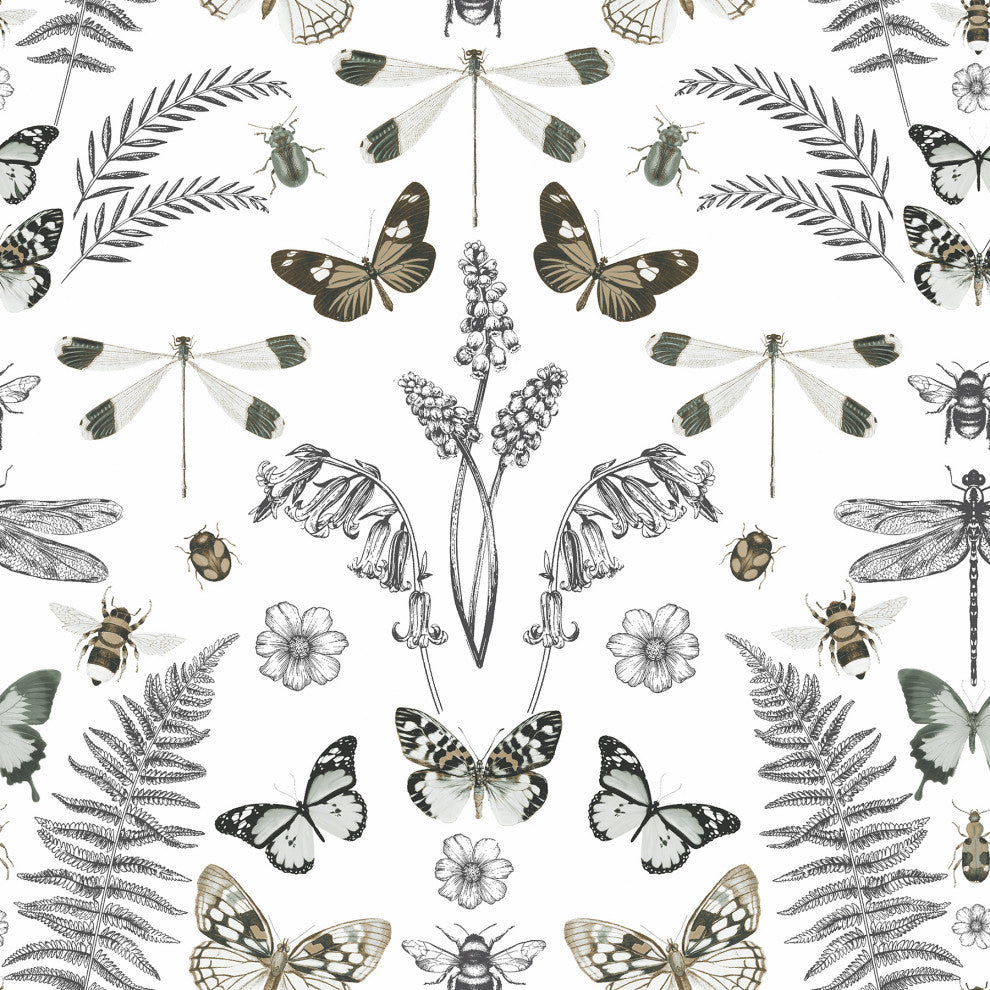 Hidden Treasures White Peel and Stick Wallpaper