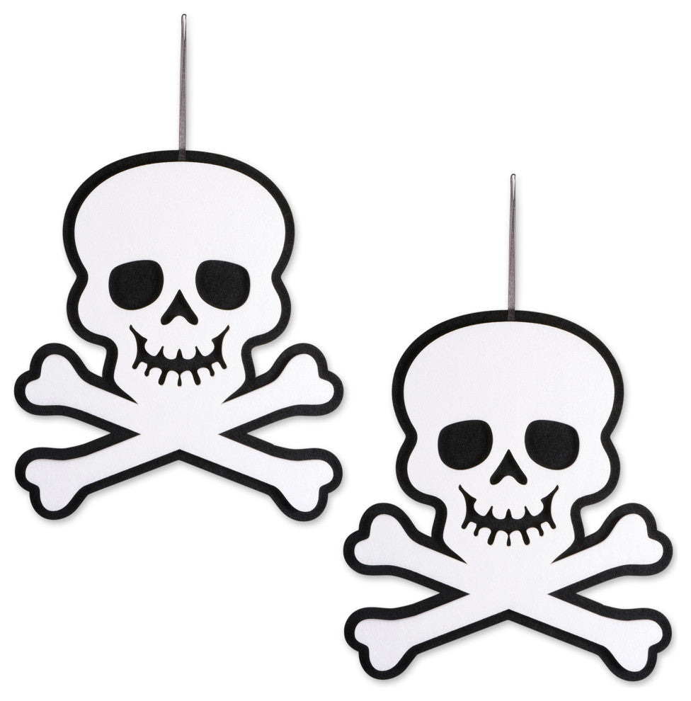 Hanging Foam Skull & Crossbones, Set of 2