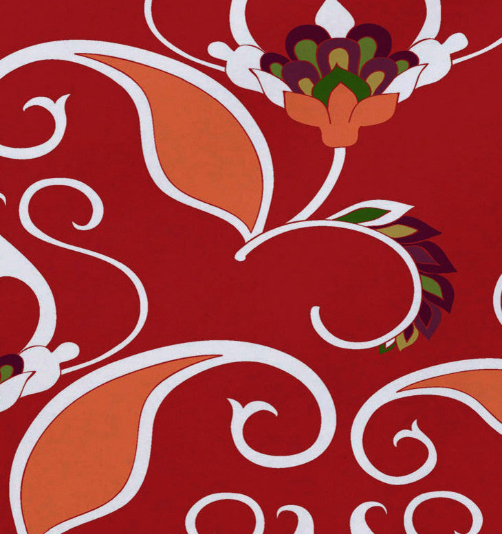 West Indies, Floral Print Placemat, Orange