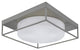 18" 4-Light Flush Mount Light, Brushed Nickel, White Marble Glass