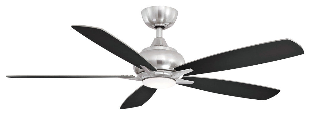 Doren 52" Ceiling Fan, Brushed Nickel With LED Light Kit