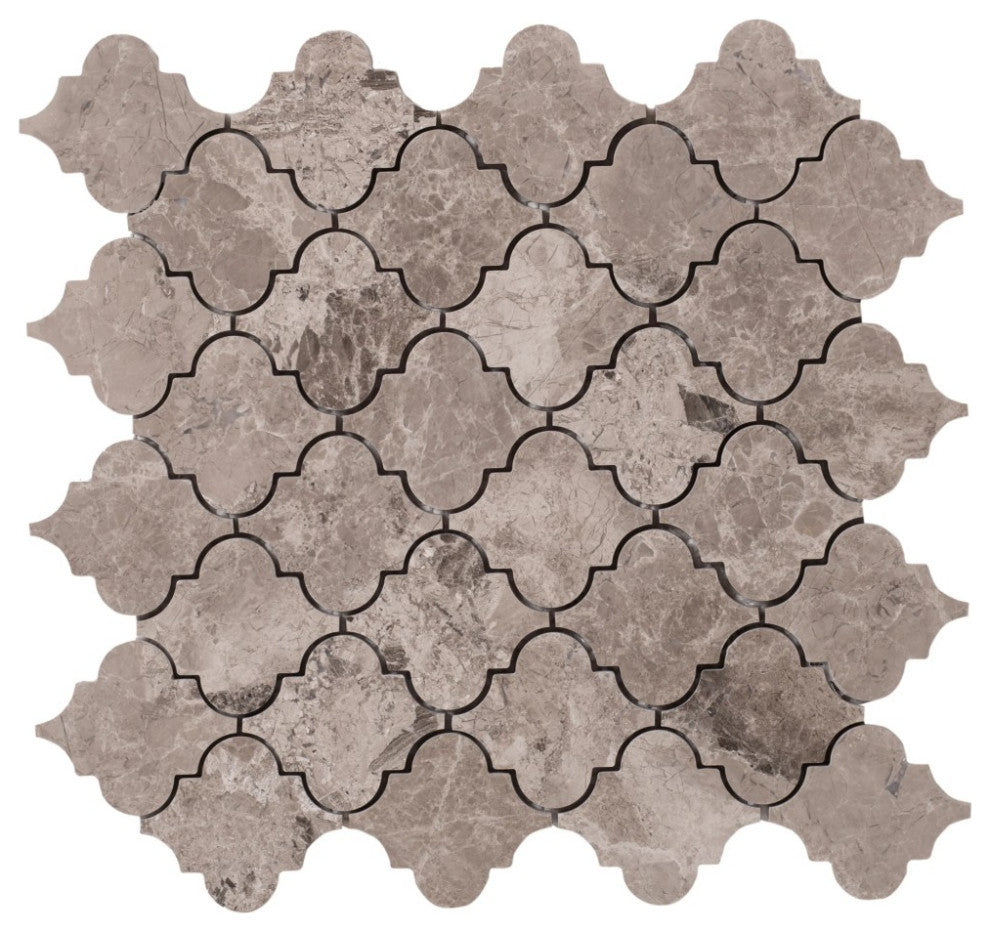 Silver Shadow Marble Casablanca on 12" x 12" Mesh Mosaic Tile (10 sqft per box)