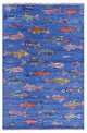 5' 2" X 8' 1" Gabbeh Fish Design Handmade Rug - Q15348