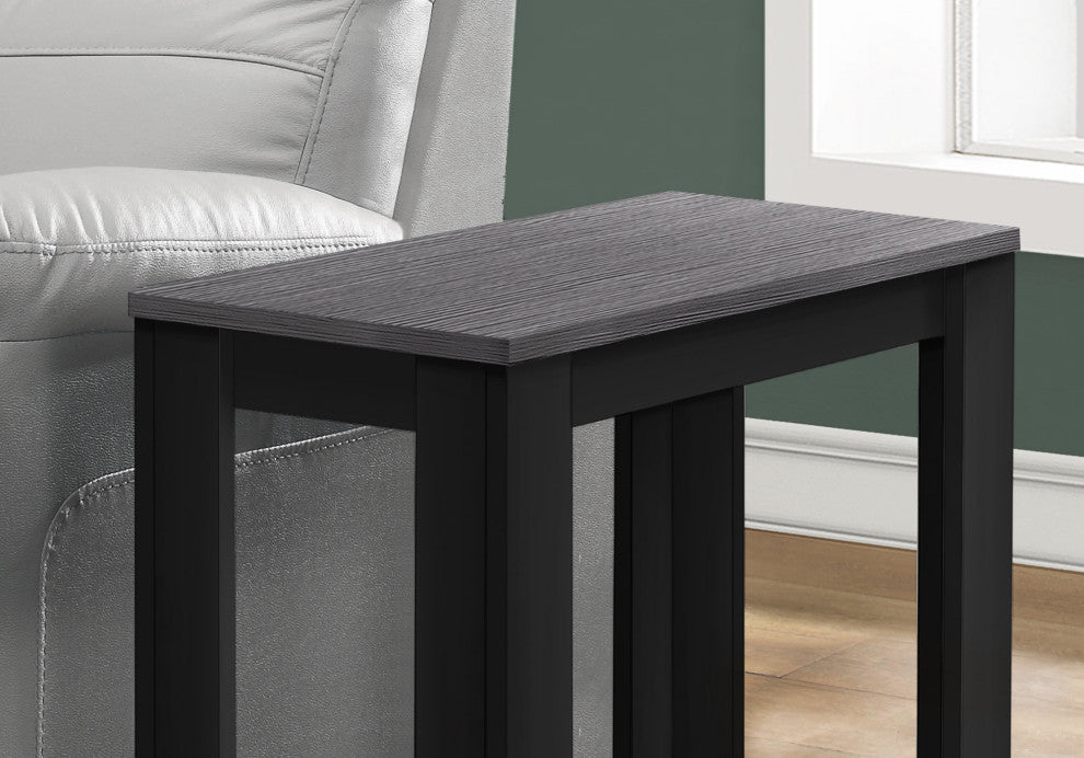 HomeRoots 11.75" x 23.75" x 22" BlackGrey Particle Board Laminate Accent Table