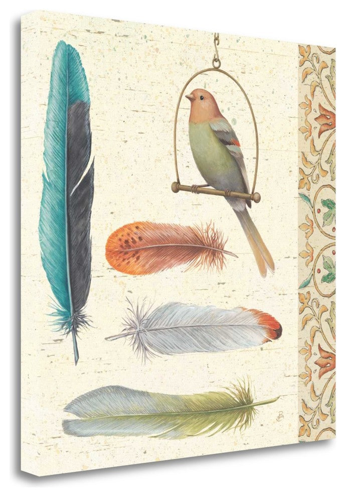 "Feather Tales II" By Daphne Brissonnet, Giclee Print on Gallery Wrap Canvas