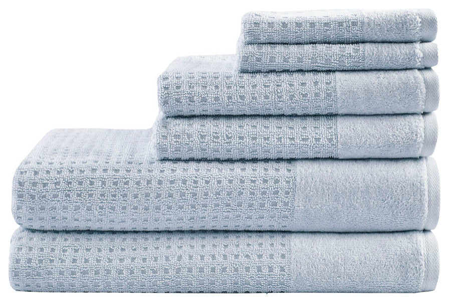 Madison Park Spa Waffle Cotton Waffle Antimicrobial Bath Towel 6 Piece Set