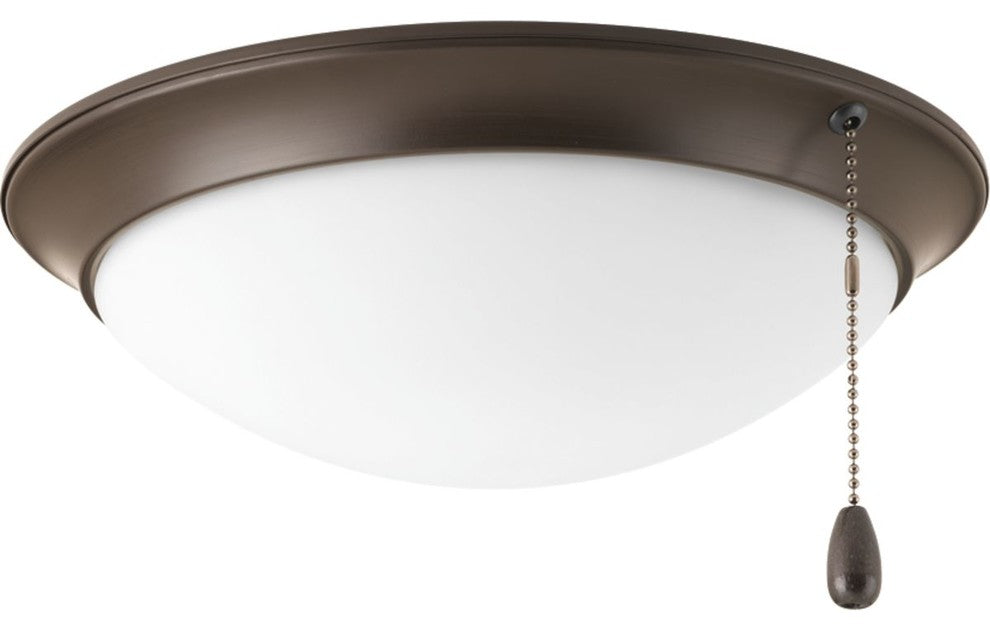 Progress Lighting AirPro 1-Light DC LED Ceiling Fan Light Kit, Antique Bronze