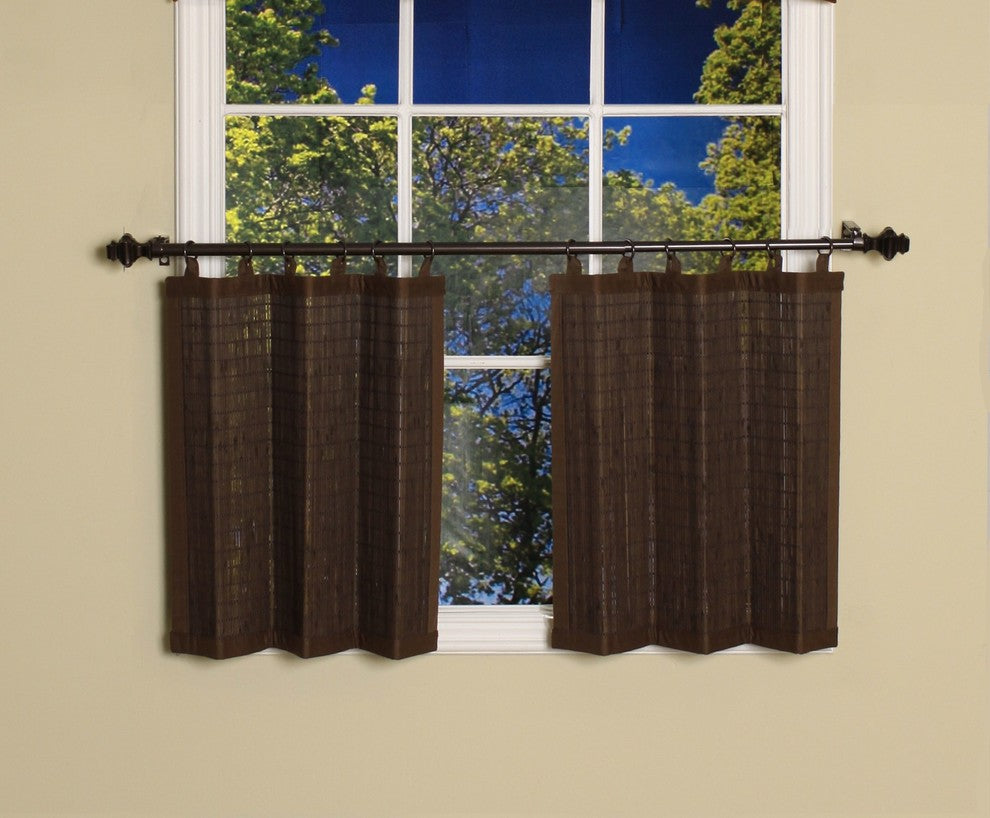 Versailles Patented Ring Top Bamboo Tier Set, Espresso, 24"