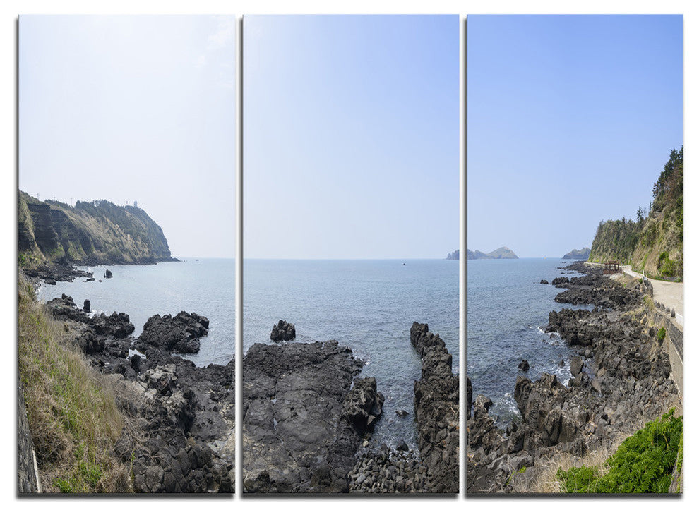"Landscape of Olle Walking Path" Metal Wall Art, 3 Panels, 36"x28"