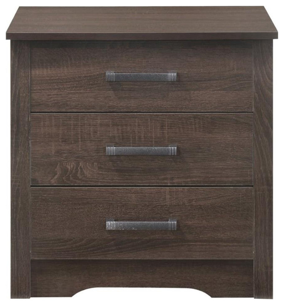 Glory Furniture Hudson 3 Drawer RTA Nightstand in Wenge
