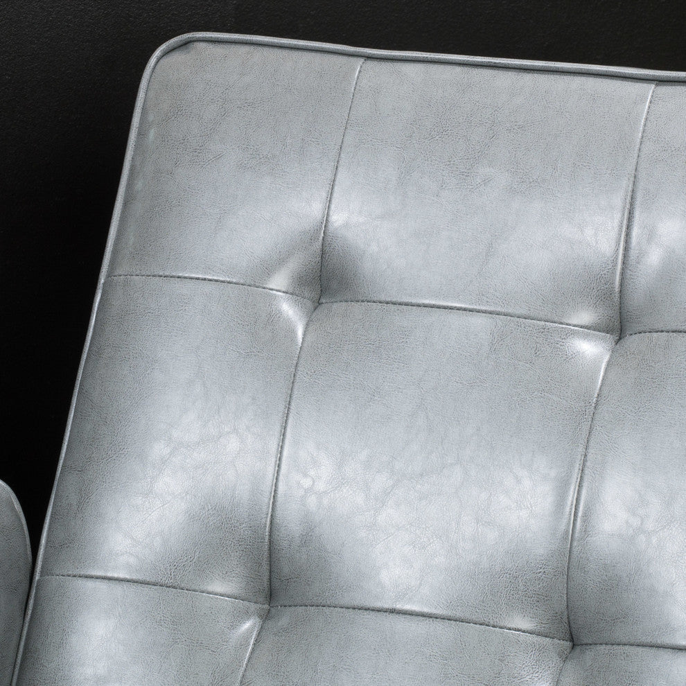 GDF Studio Elan Tufted Bonded Leather Recliner Chair, Dark Gray