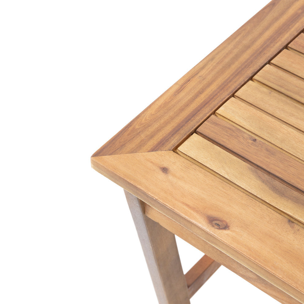 Heath Outdoor 8-Seater Acacia Wood Chat Set With Coffee Table