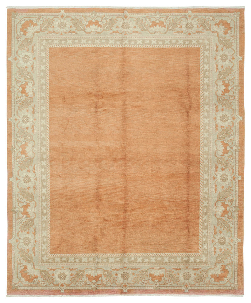 Rug N Carpet - Handmade Oriental 8' 0" x 10' 0" Pastel Oushak Area Rug