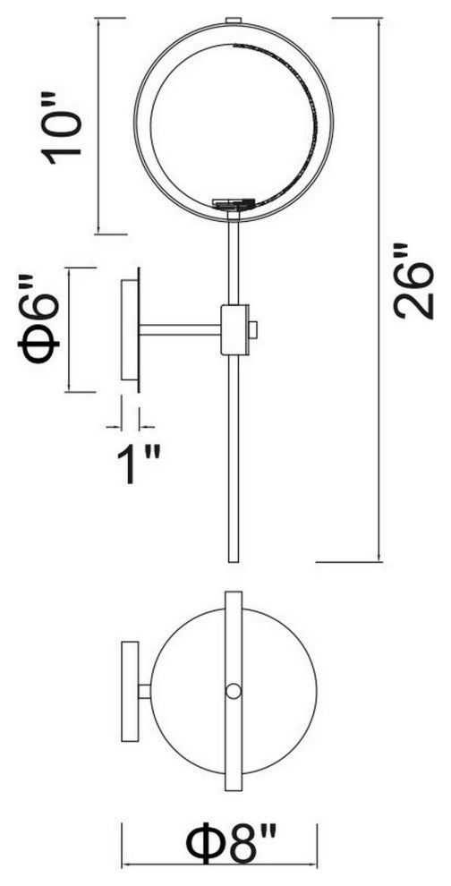 Da Vinci 1 Light Wall Light With Brass Finish