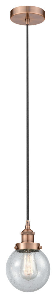 Innovations 616-1PH-AC-G204-6 1-Light Mini Pendant, Antique Copper