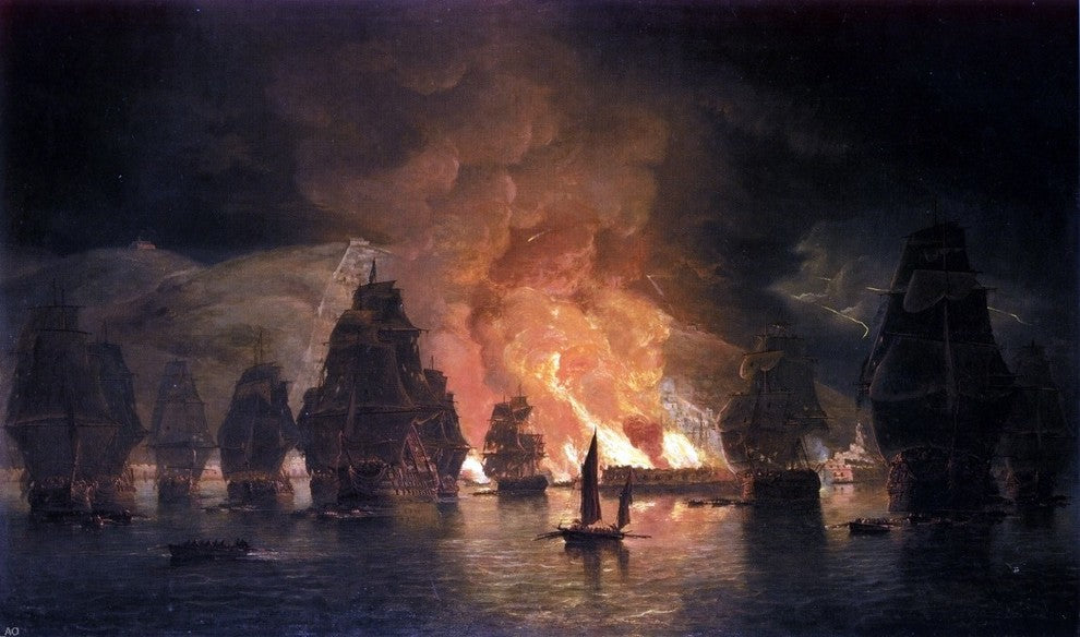 Thomas Luny The Seige of Algiers, Gallery Wrapped Canvas Print, 18"x27"